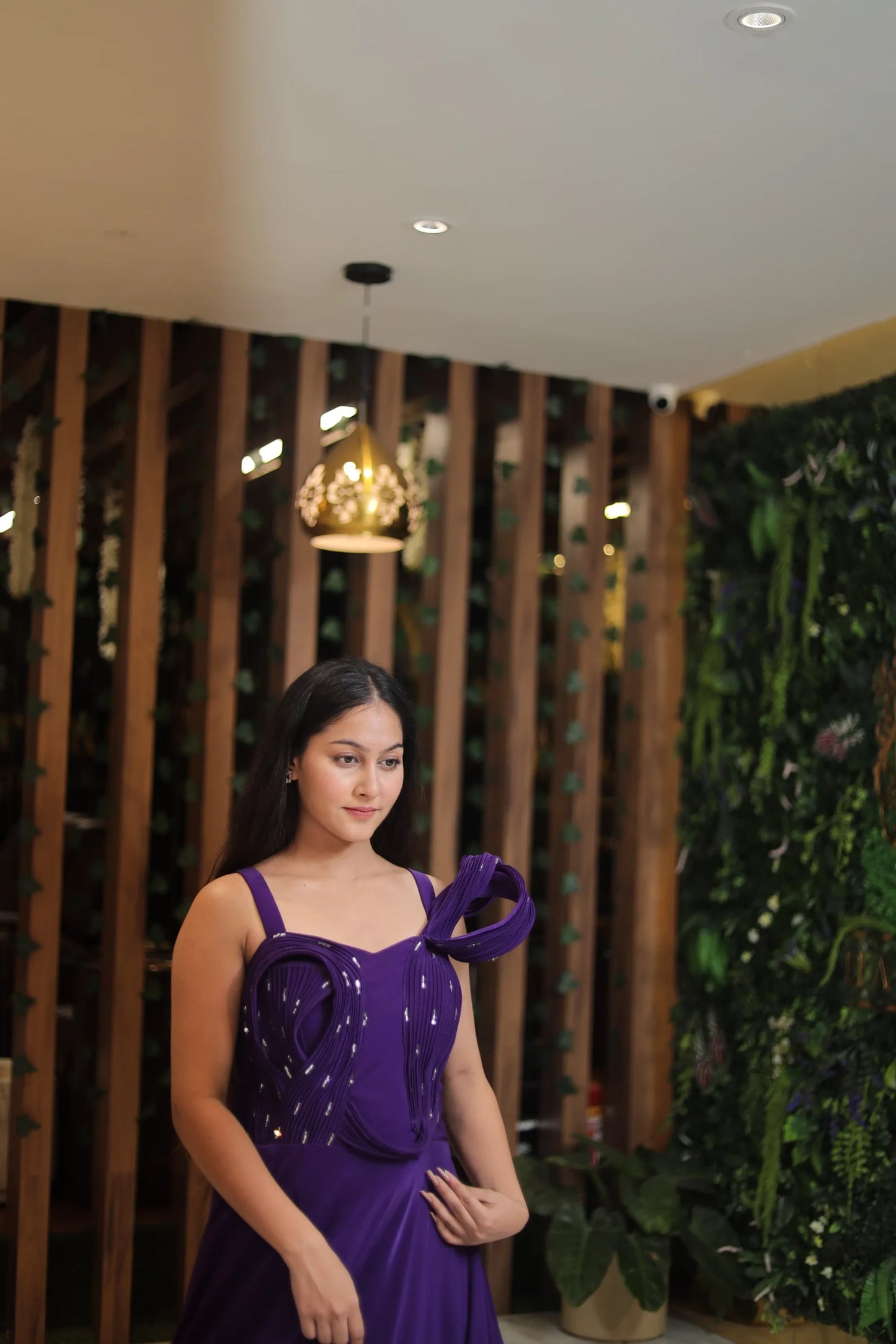 Elegant Purple Designer Gown
