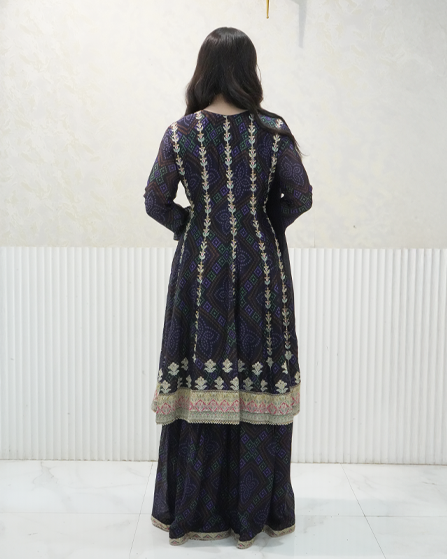 Royal Purple Suit Set with Intricate Work and Embellished Dupatta