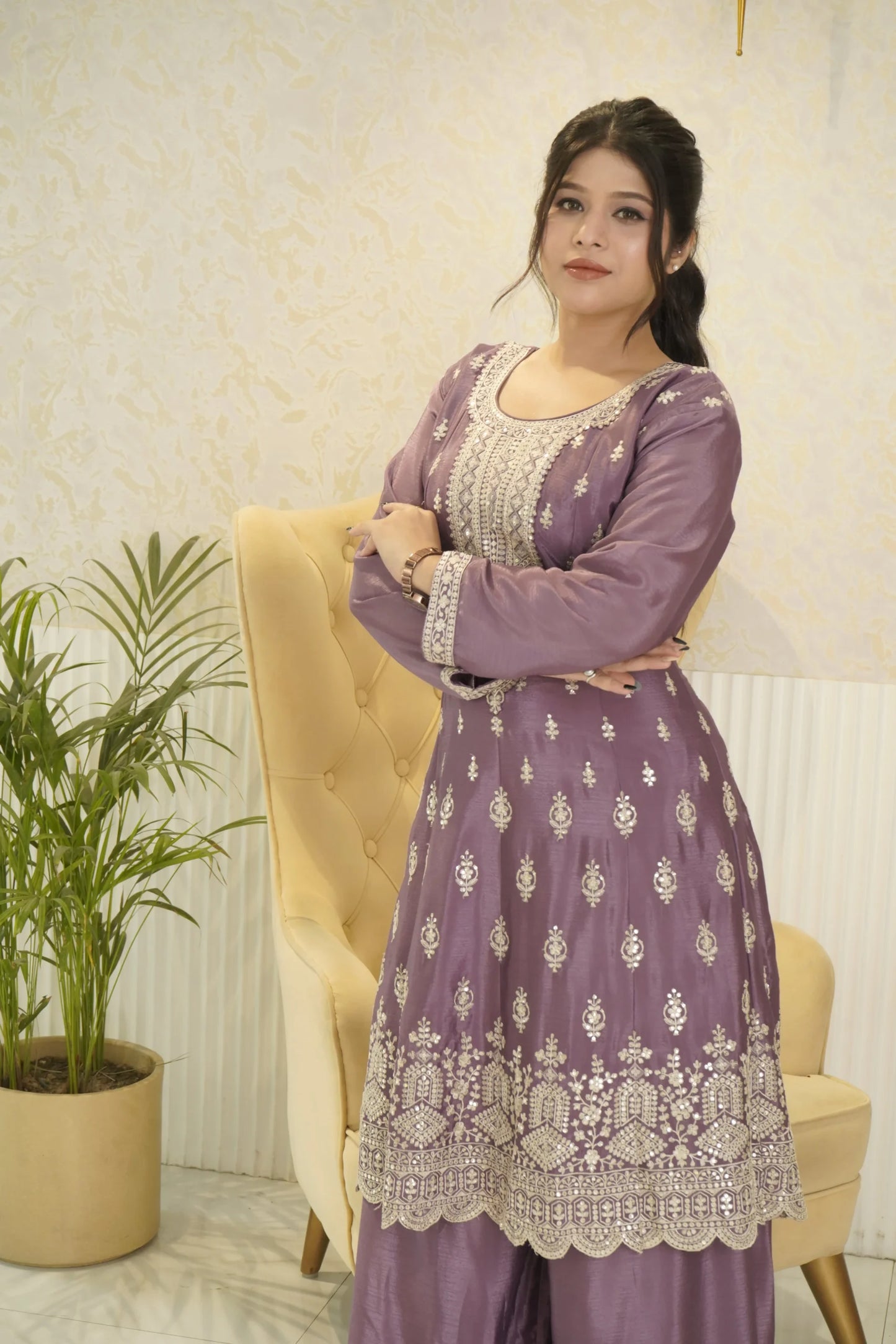 Party Wear Stylish Palazzo Suit