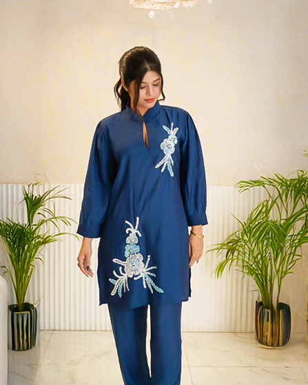 Trendy Royal Blue Designer Co-Ord Set