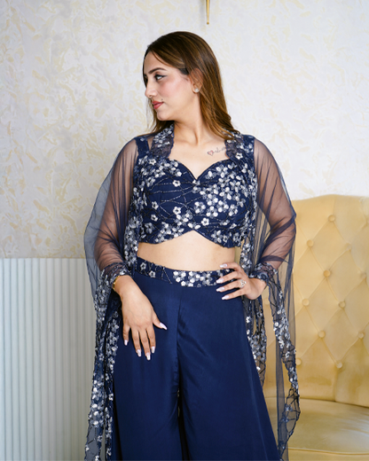 Premium Blue Designer Indo Western Outfit