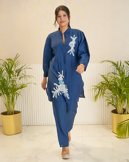 Trendy Royal Blue Designer Co-Ord Set
