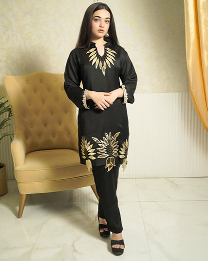 Black & Gold Layered Design Co-ord Set