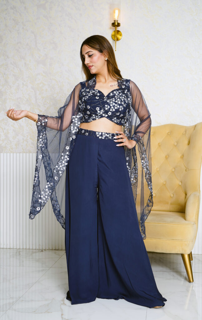 indowestern dress with shrug