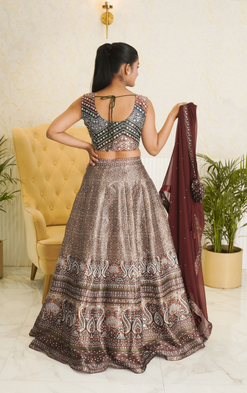 Multicolor Crop Top Lehenga for Womens