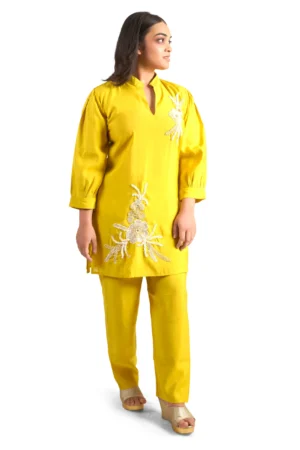 Yellow Trending Kurta Coord Set for Women