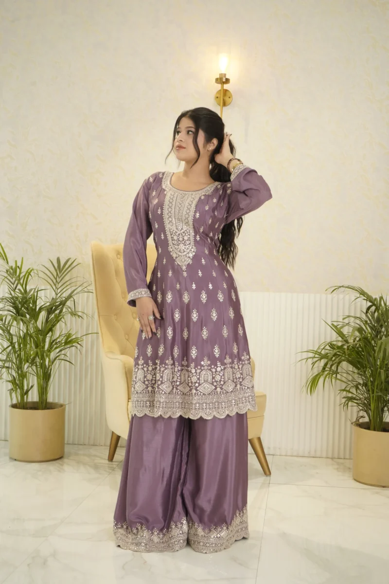 Party Wear Stylish Palazzo Suit Design For Women