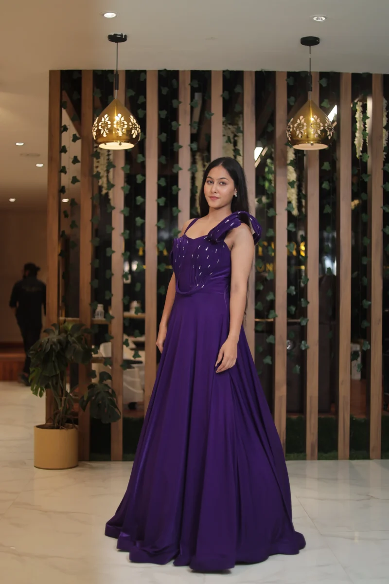 Purple Color Designer Gown For Womens - Image 2