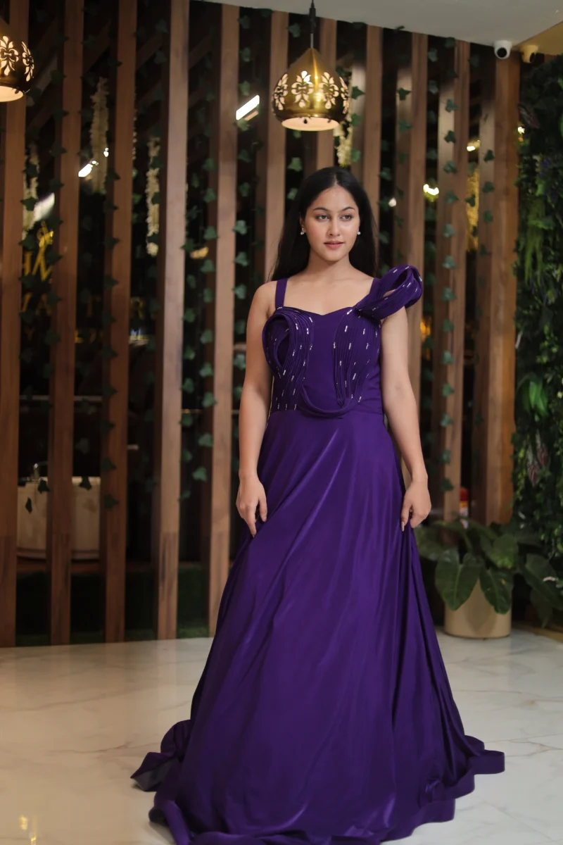 Purple Color Designer Gown For Womens