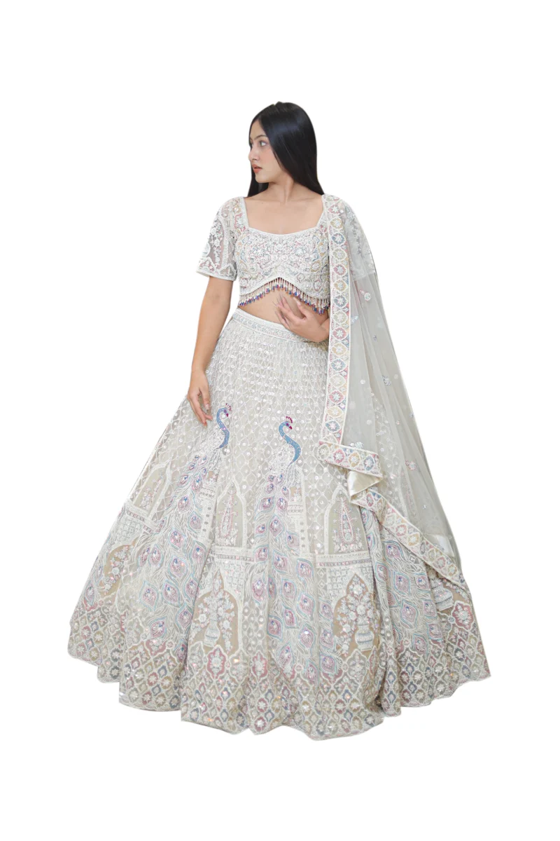 Designer Elegent Offwhite Lehenga For Womens - Image 2