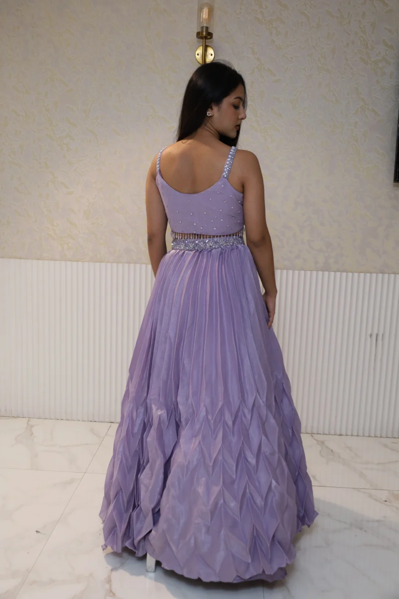 Elegent Purple Designer Crop Top Lehenga For Womens - Image 2